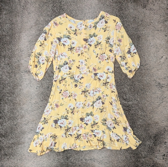 Faithfull the Brand Jeanette Dress Yellow Floral Women's 4 - Picture 4 of 10